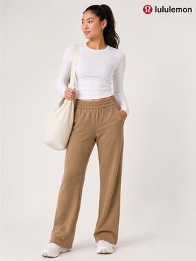 lululemon athletica Women's Tan Wide-Leg Track Pants